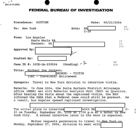 FBI files about Jordan Chandler part 1