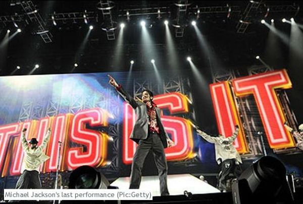 This Getty image appeared in the UK article devoted to Michael Jackson's final moments at Staples Center 