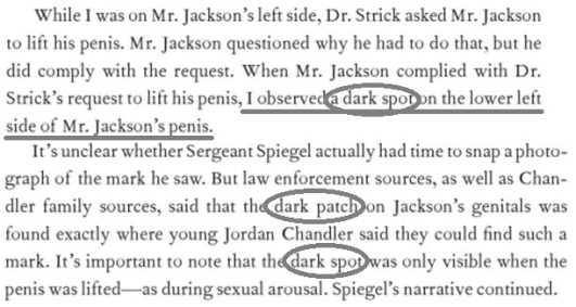 And in her book Dimond says Jordan described a certain DARK spot
