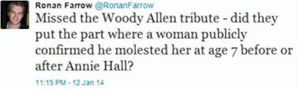 Ronan Farrow's tweet