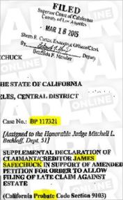 Safechuck makes his declaration under probate case BP177321